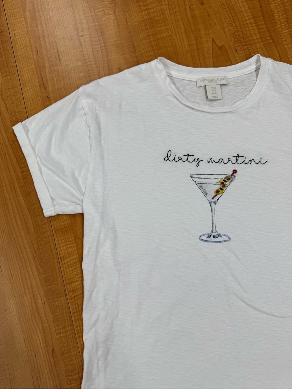 Christian Siriano Embroidered 'Dirty Martini' Tee